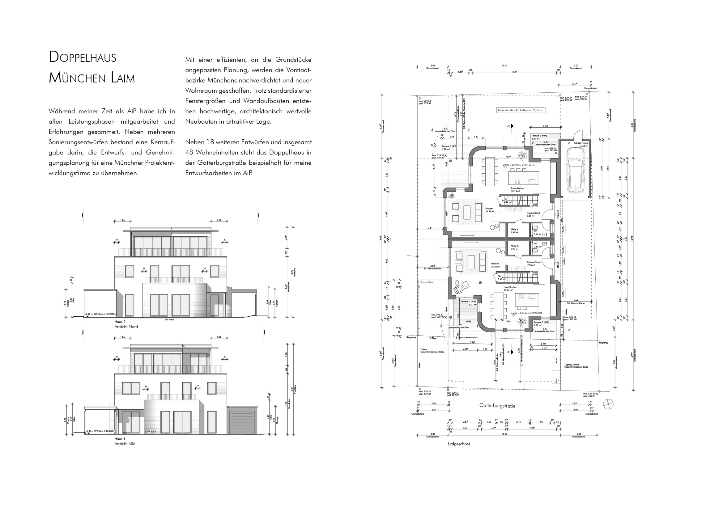 Doppelhaus München Laim – Ansichten Nord und Süd